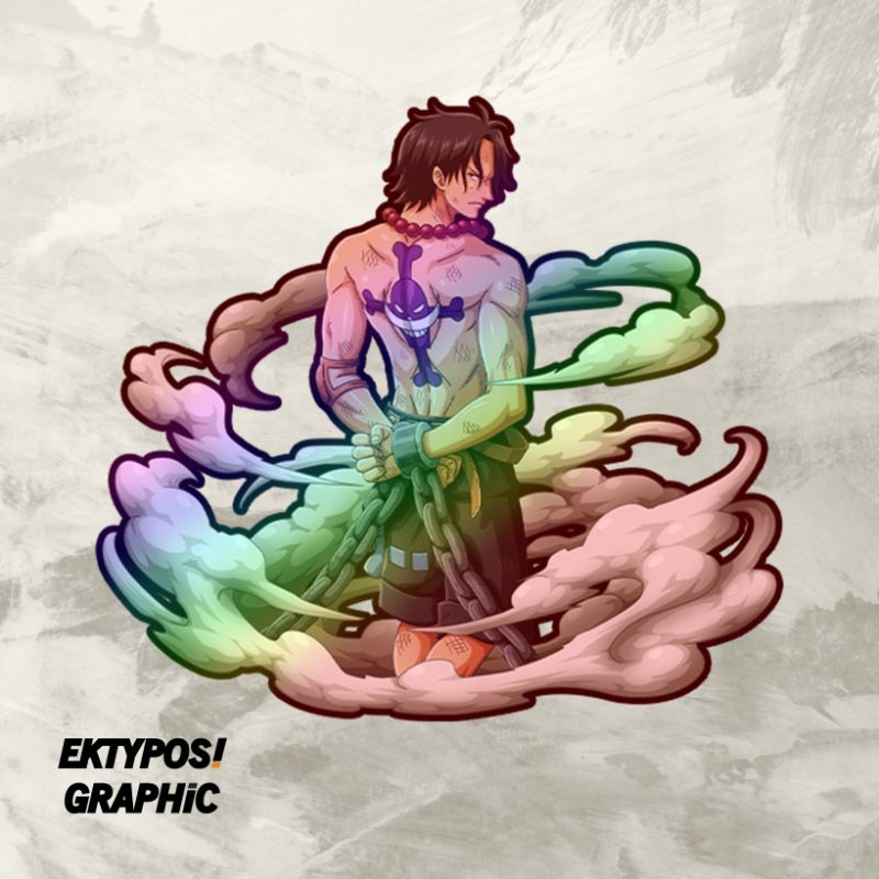 

Sticker hologram anime One Piece - Ace
