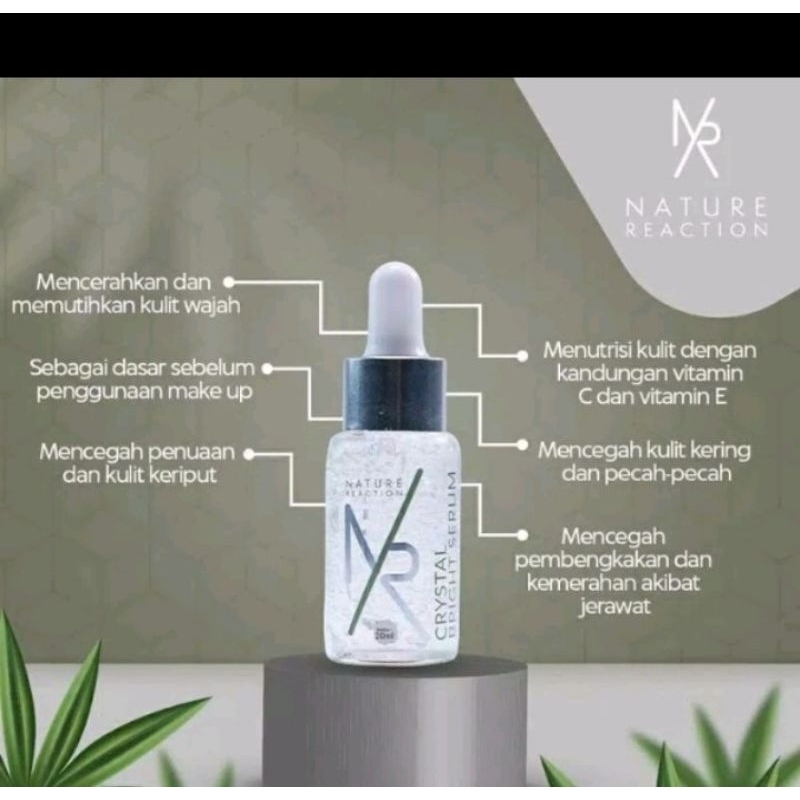 NR SERUM WAJAH GLOWING NATURE REACTION Crystak Bright Bpom 100 % Original