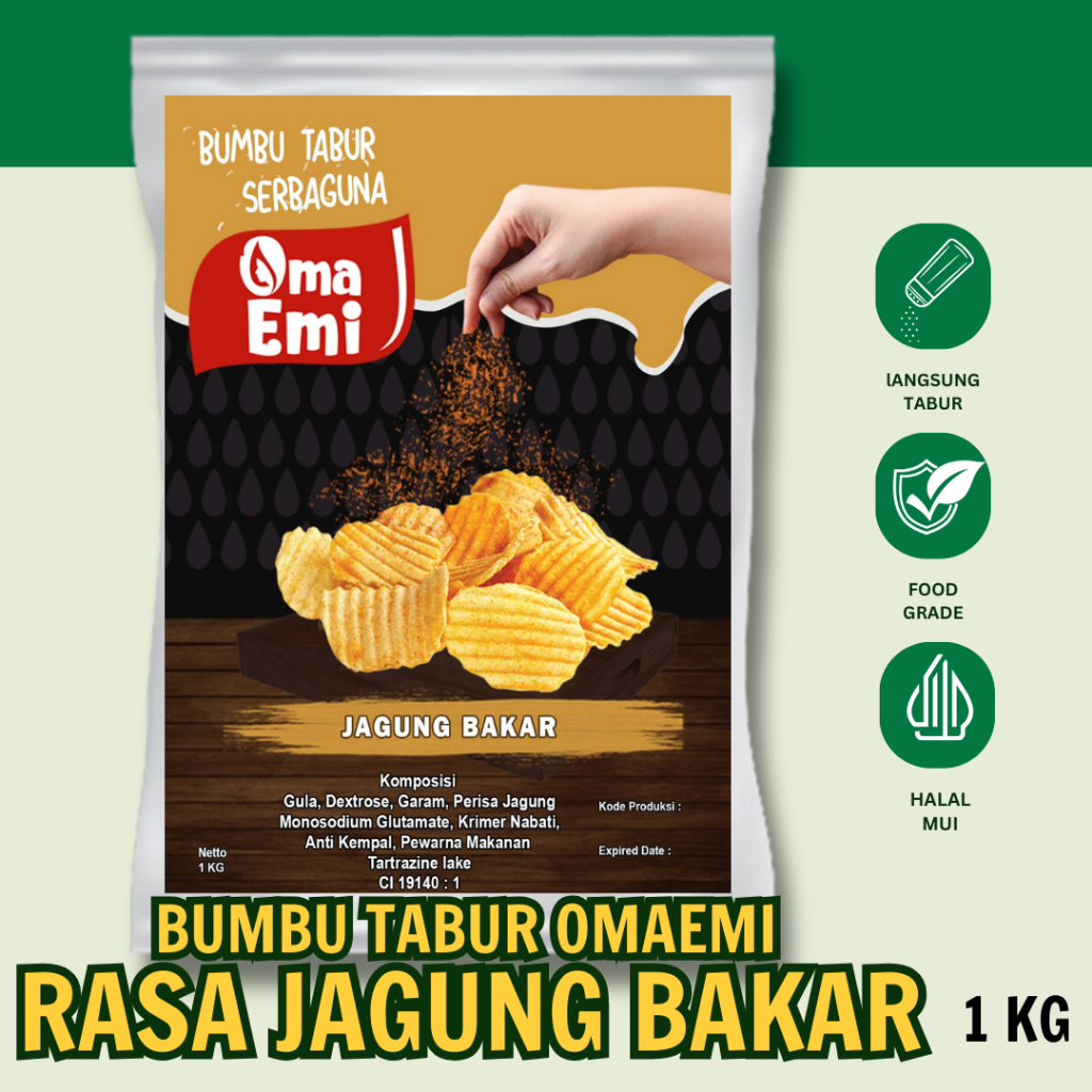 

BUMBU TABUR JAGUNG BAKAR OMAEMI KEMASAN 1KG FOOD GRADE