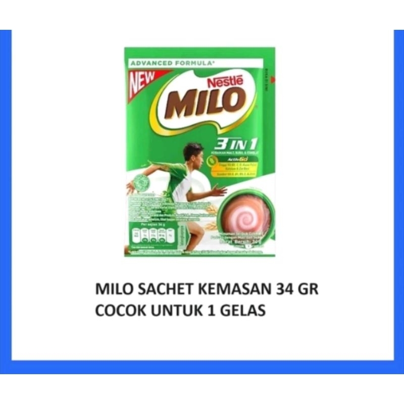 

susu nestle Milo 3 in 1 renceng isi 10pcs x 34gr sn