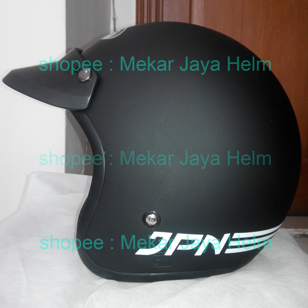 Helm Bogo JPN hitam dop matt black doff retro klasik