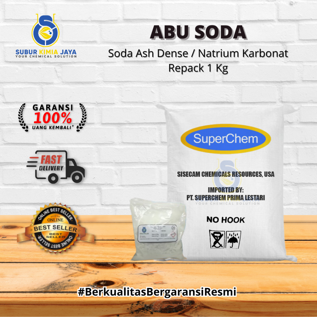 

Soda Ash Dense / Abu Soda / Natrium Karbonat / Na2CO3 / 1 KG SISECAM Premium
