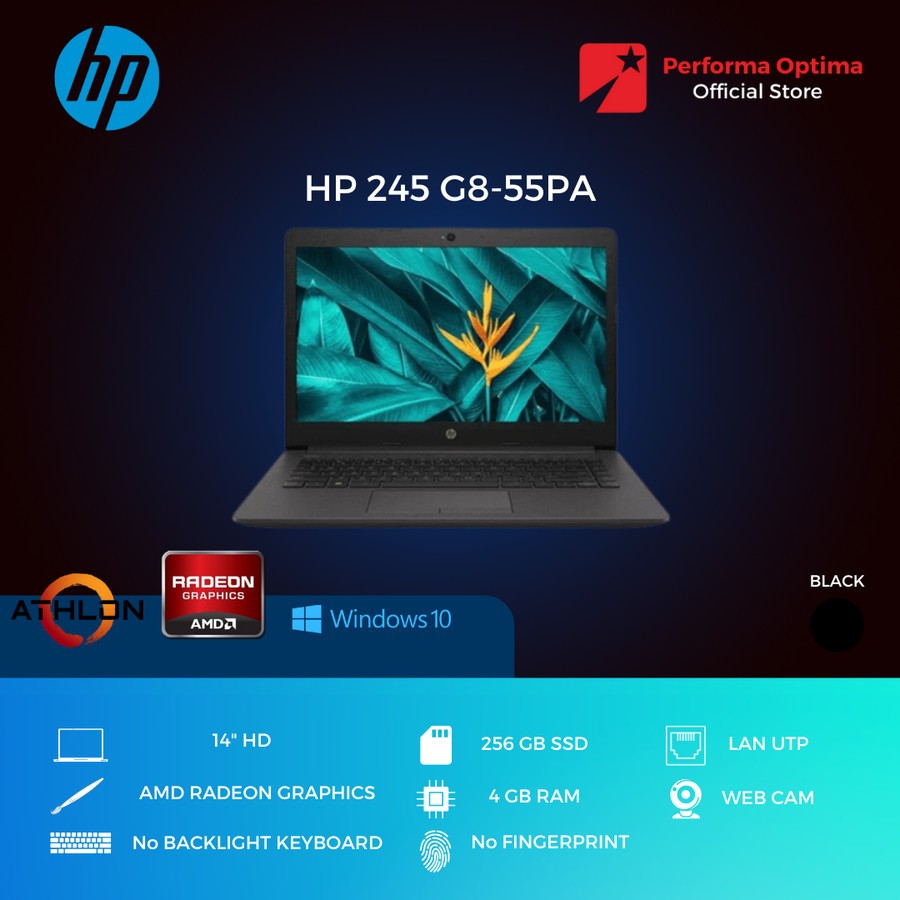 HP 245 G8 Athlon Silver 3050U Win10 - 55PA