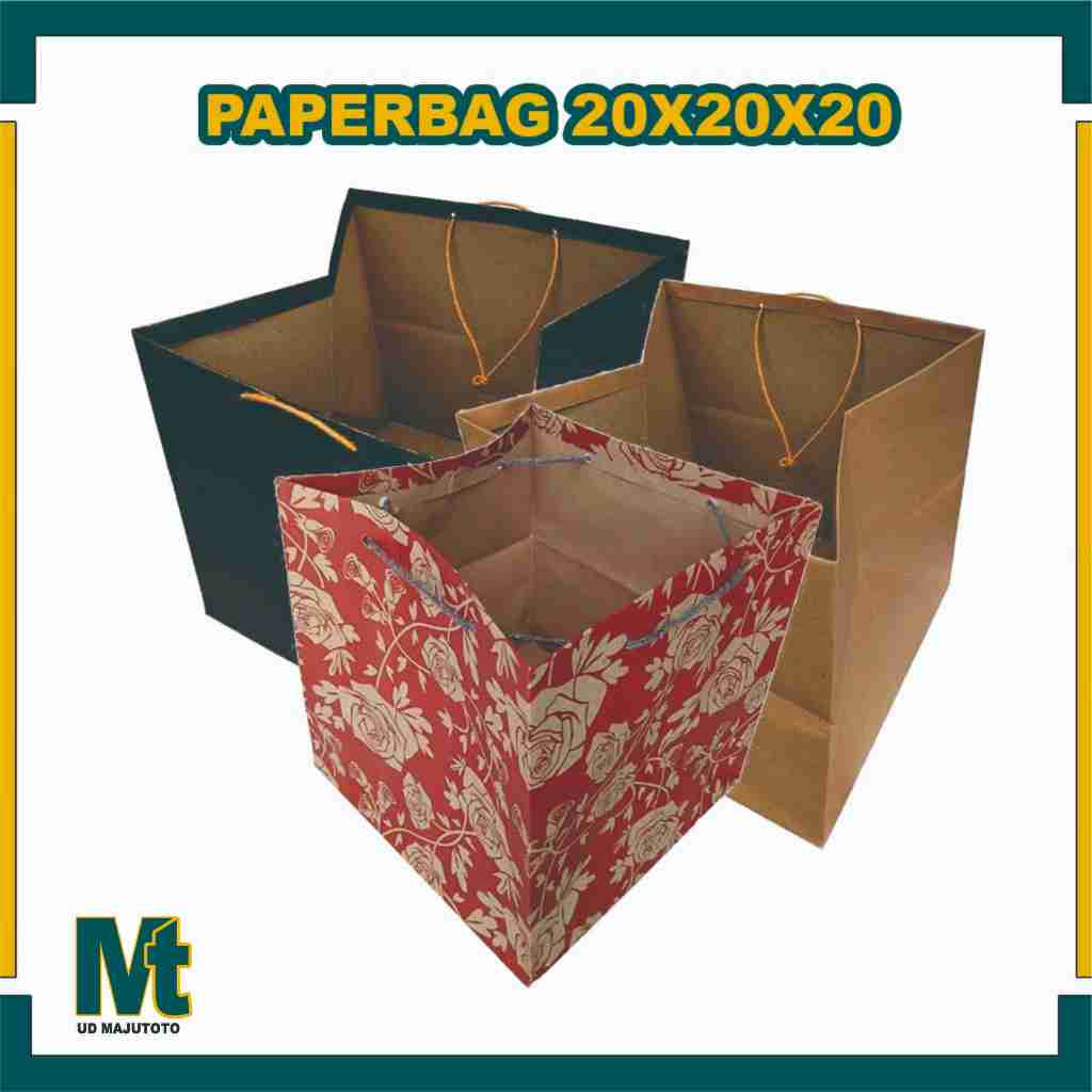 

Paper Bag R8 Ukuran 20X20X20 Cm (PAKET 12 PCS) / Tas Kertas / Tas Kado / Tas Souvenir