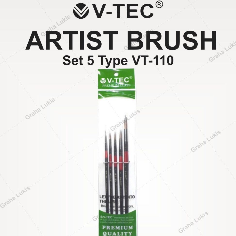 

KODE R2R VTec Round Brush VT11 Set 5 Kuas Lukis Set 5