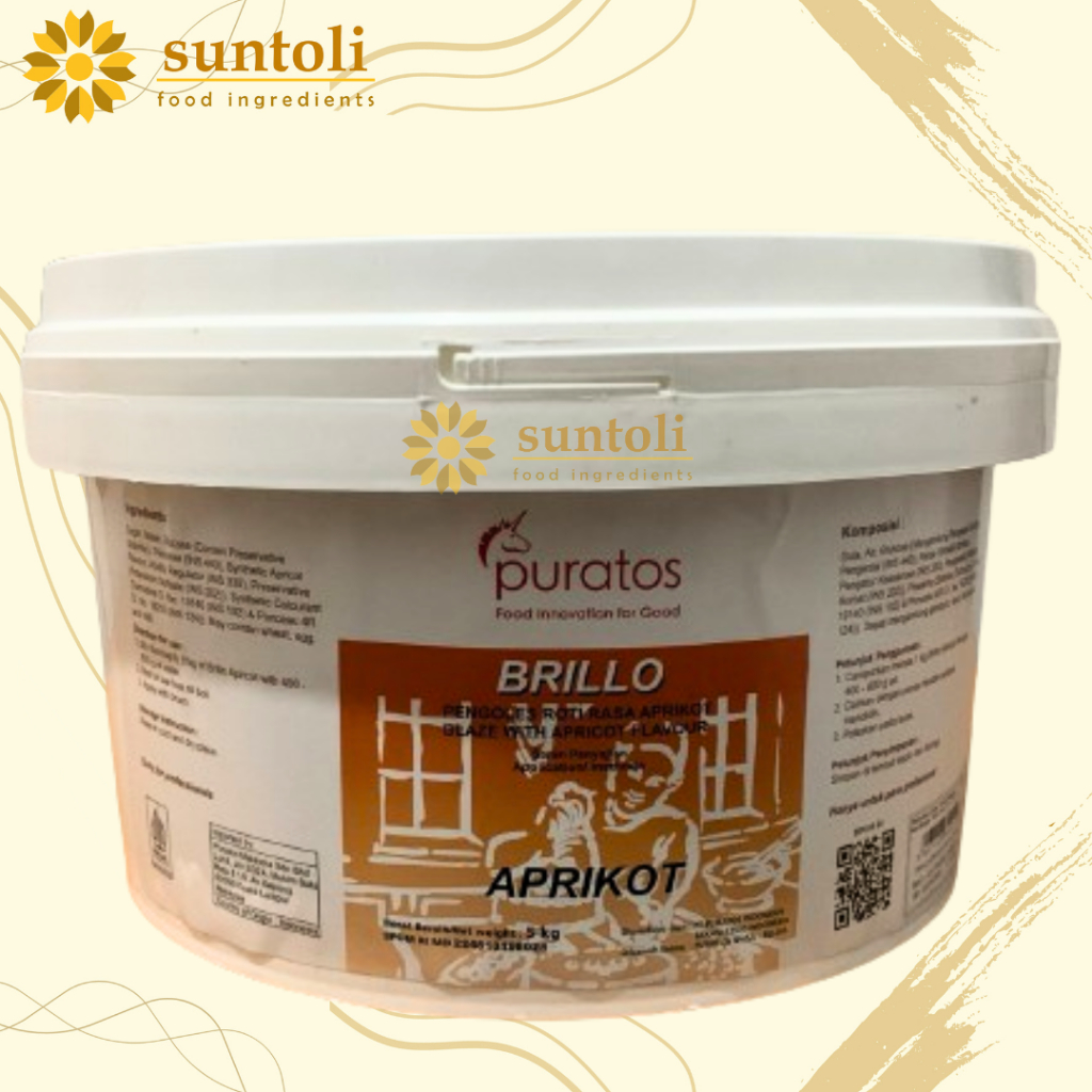 

PURATOS BRILLO APRIKOT / Glaze / Pengoles Cake Rasa Aprikot - 5 Kg