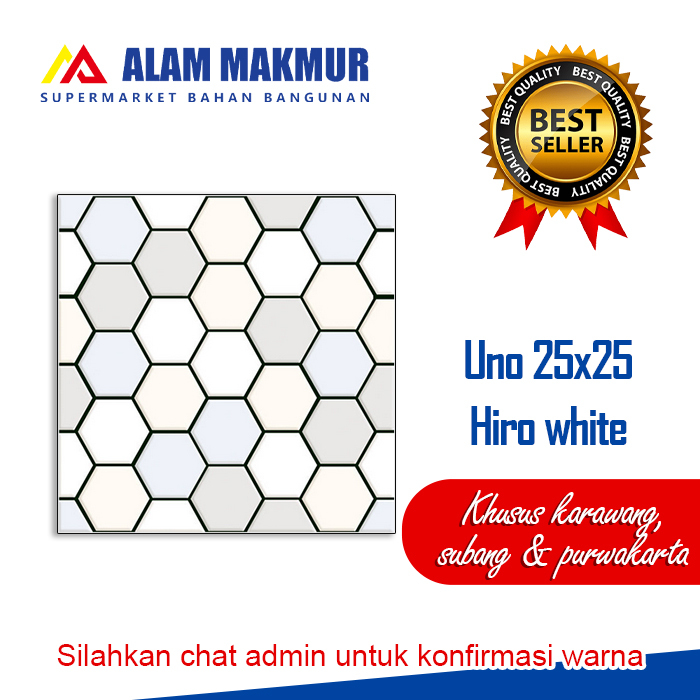 Keramik lantai 25X25 Uno hiro white/keramik lantai kamar mandi