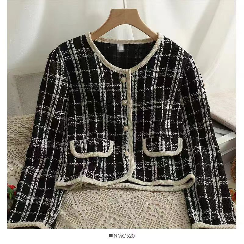 Forteid Jacket Wanita 2 warna Jacket Lengan Panjang Jaket Wanita Terbaru Outer Crop Kotak-kotak Kore