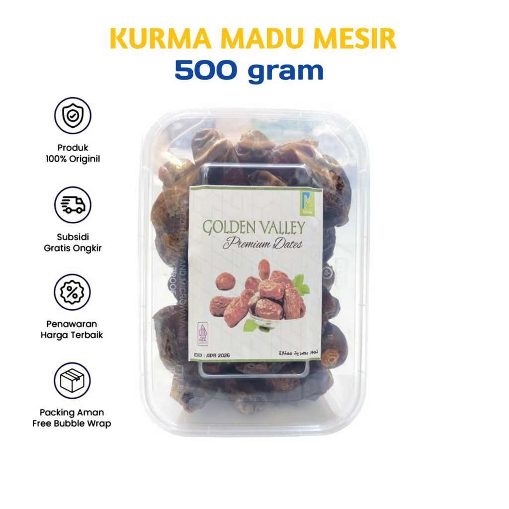 

Kurma Madu Mesir Premium 500gram I Kurma Golden Valley