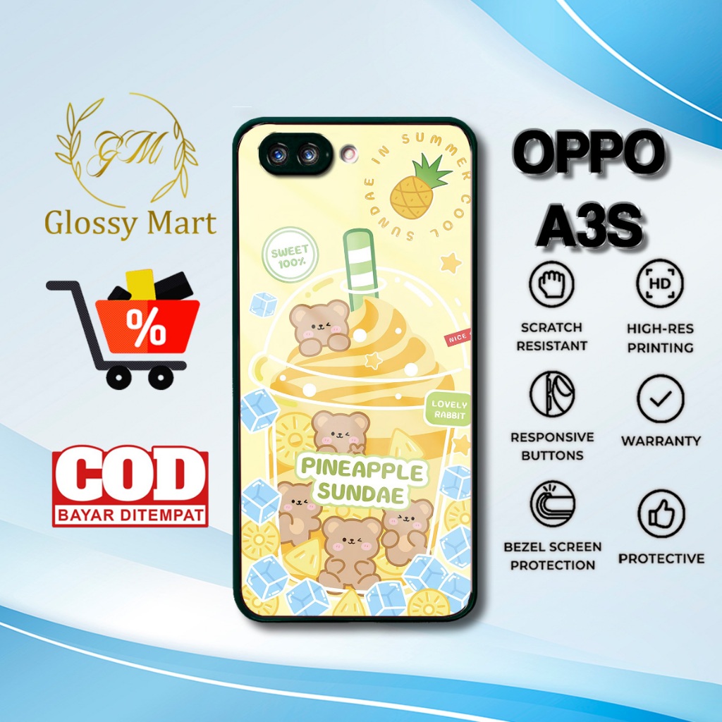 Case Oppo A3S Terbaru - Casing Oppo A3S  - Motif Boba Cute - Hardcase Premium Glossy - Softcase Hp O