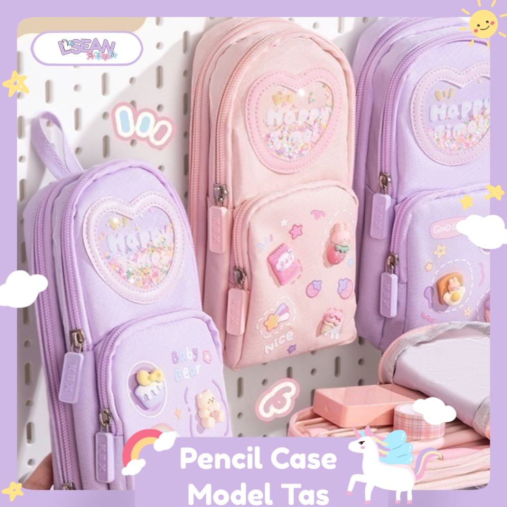 

KODE D57N PENCIL CASE HIASAN GLITTER KARAKTER 3D MODEL TAS LUCU KOREA KAPASITAS BESAR