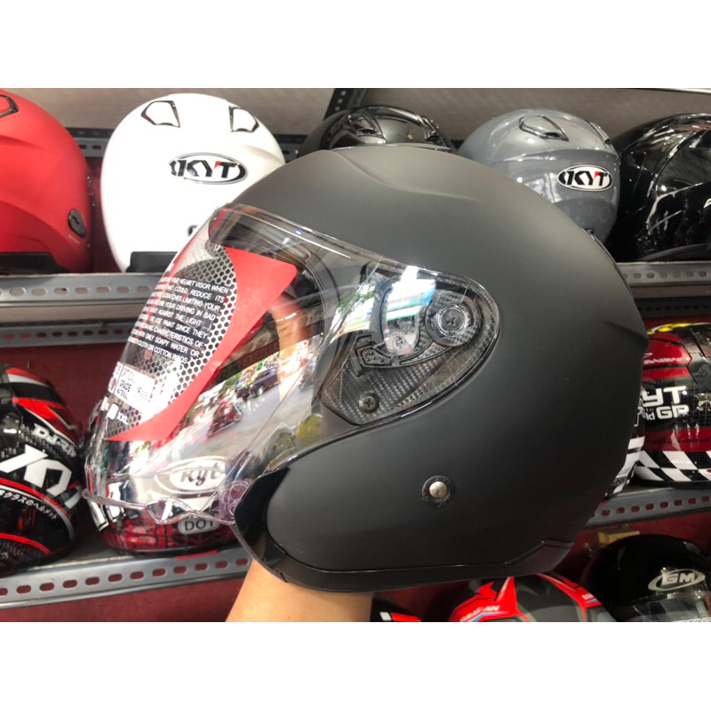 KYT HELM | KYOTO R SOLID | BLACK DOFF / HITAM DOFF | ORIGINAL HELMET