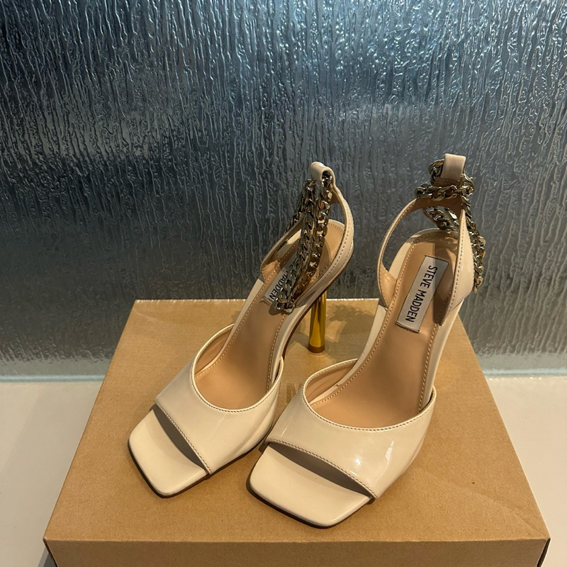 𝙋𝙍𝙀𝙇𝙊𝙑𝙀𝘿 Steve Madden Buoyant Bone Patt Broken White Heels Sepatu Hak Tinggi Wanita Branded