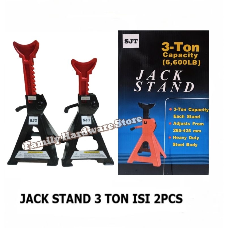 Jackstand Mobil 3 Ton Set 2 Pcs Tahanan Ganjaran Dongkrak Mobil 3000 Kg