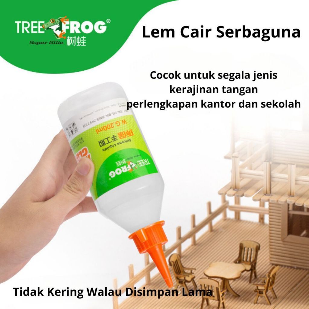 

FH Lem Tree Frog Serbaguna Lem Cair Kertas Lem Kayu Plastik Perekat Murah isi 200 ML LM08