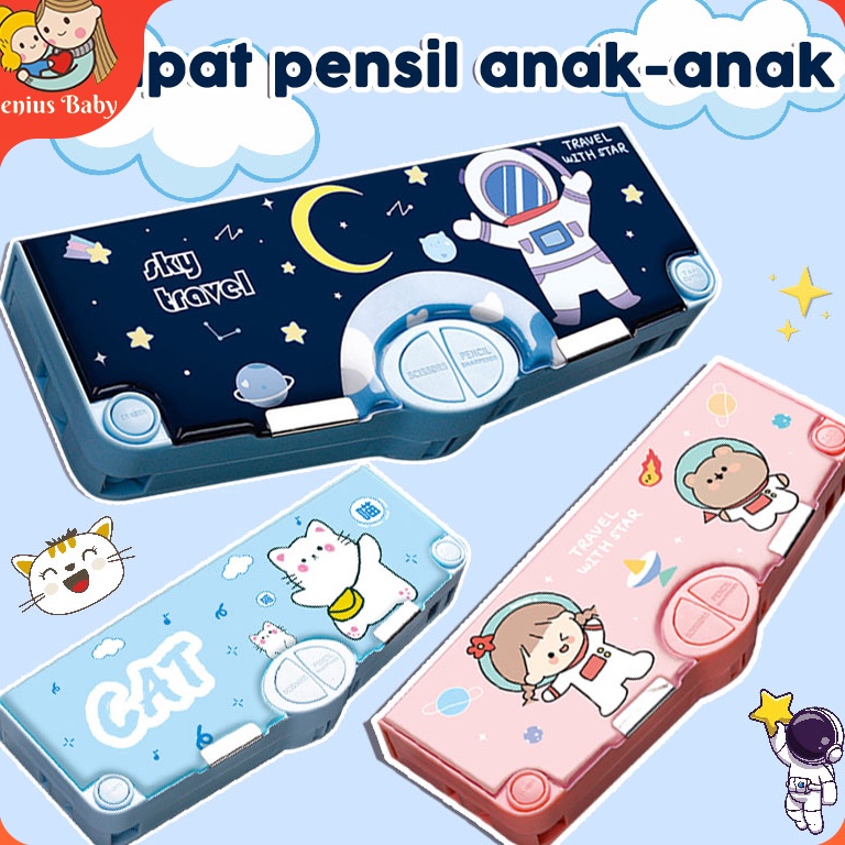 

KODE S47V Kotak alat tulis kartun kotak pensil multifungsi hadiah anakanak untuk anak lakilaki dan perempuan tas pensil kapasitas besar