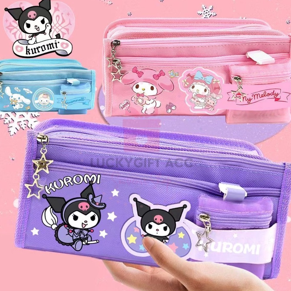 

KODE E48I TEMPAT PENSIL ALA JEPANG MOTIF SANRIO PENSIL CASE 5 IN 1 JAPAN KOTAK PENSIL cinnamoroll kuromi melody