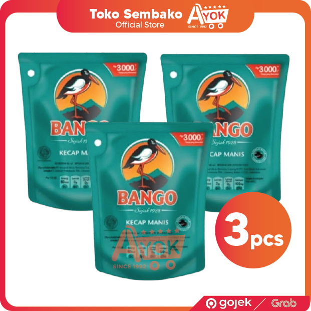 

BANGO Kecap Manis Refill 60 mL 77 gr - Kecap Bango Eceran 3000 Bundle 3 Pcs