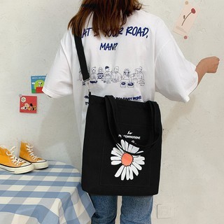 Tas Tote Bag Tenteng Canvas Termurah Fashion Wanita Bunga Daisy Peaceminusone GD