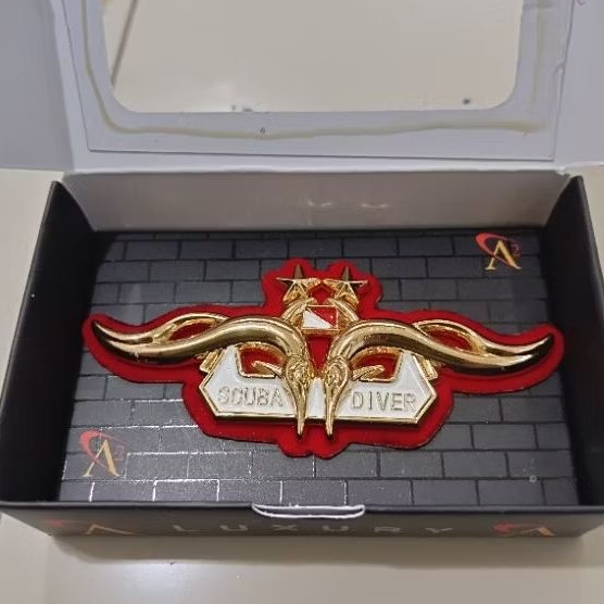 super exclusive brevet wing pin pdh scuba diver akip bintang 2 lis merah
