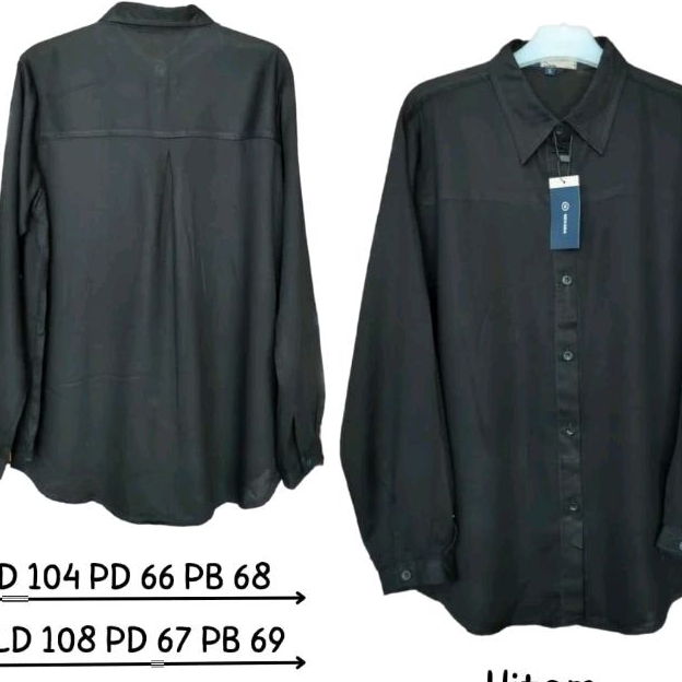 KEMEJA RAYON HITAM DAN PUTIH CEWEK PANJANG