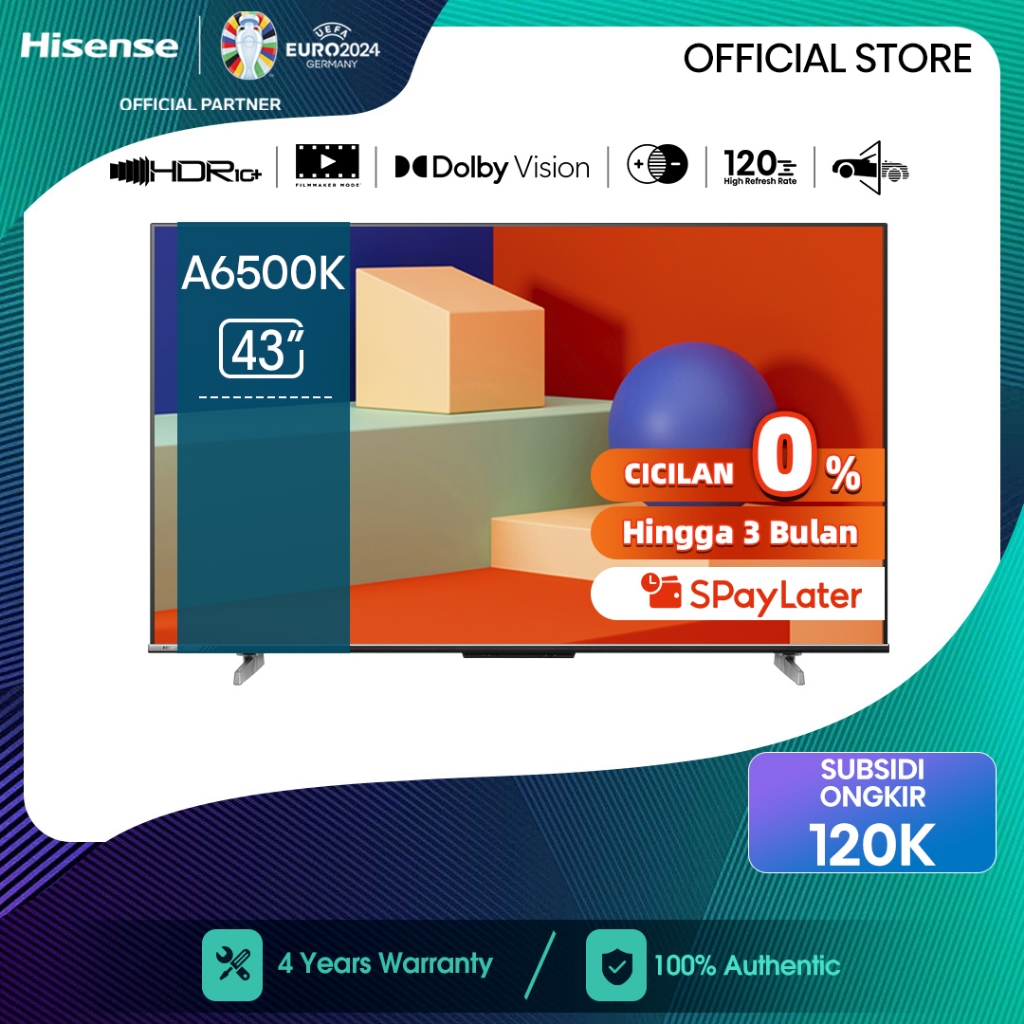 Hisense 43A6500K 43 inch 4K UHD Google TV-Hands Free Voice Control-Dual Band Wifi-Dolby Vision& Audi