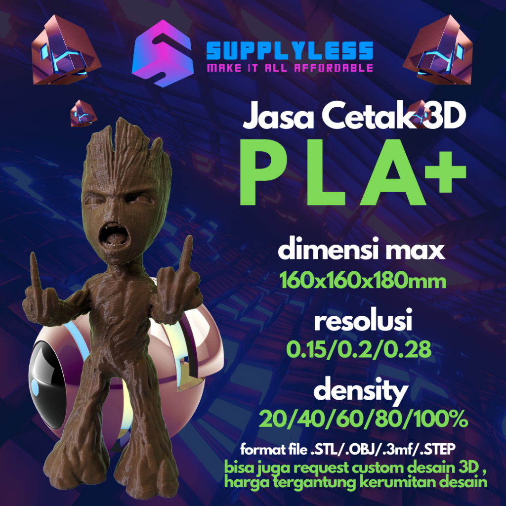 JASA 3D PRINT PLA+ / CETAK 3D PRINT PLA+
