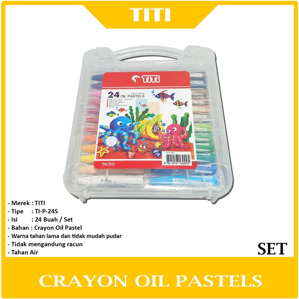 

KODE B63K TITI Krayon 24 Warna Oil Pastel 24 Color TIP24S Set