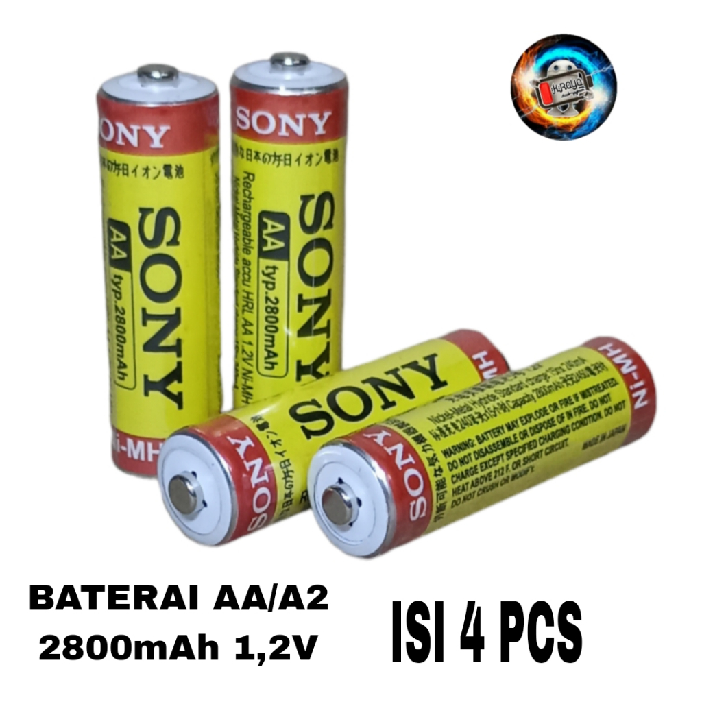 Baterai Cas/Charger AA/A2 Ni-MH 1.2volt - 2800mAh Harga 4Pcs