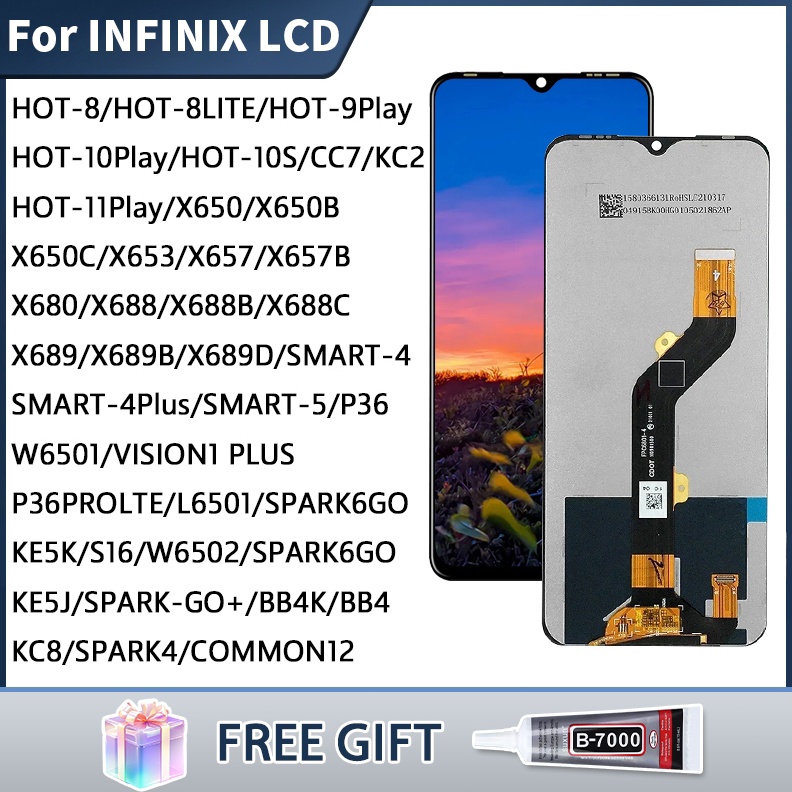 LCD INFINIX HOT88LITE HOT9play1Play1S11Play X65BC X653 X657B X68 X688BC X689BD SMART44plus5 P36 W651