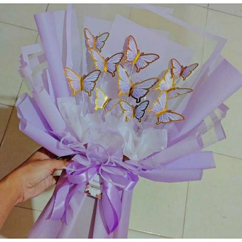 

buket topper kupu-kupu kekinian bucket kupu-kupu lucu buket hadiah ulang tahun buket hadiah wisuda
