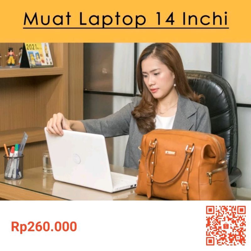 Fahira Bag By. MANJUA Tas Kerja Wanita | muat LAPTOP 14 inch.Tas ELEGAN