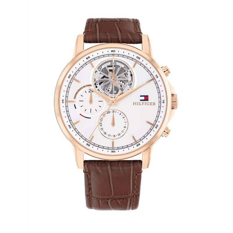 Tommy Hilfiger 1710606 Jam Tangan Pria Analog Leather Strap-Brown Original Garansi Resmi