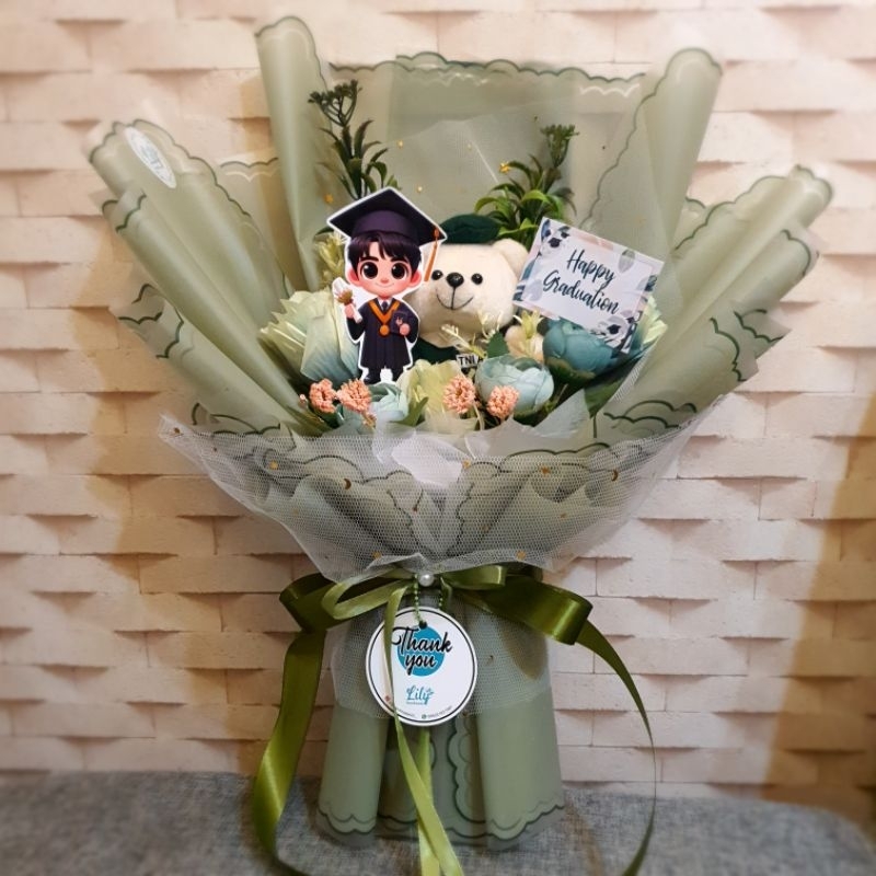 Buket Bunga, Buket Wisuda, Buket Boneka, dan Aneka Buket Cantik - Ukuran M, Sedang, Tinggi 45 - 55 c