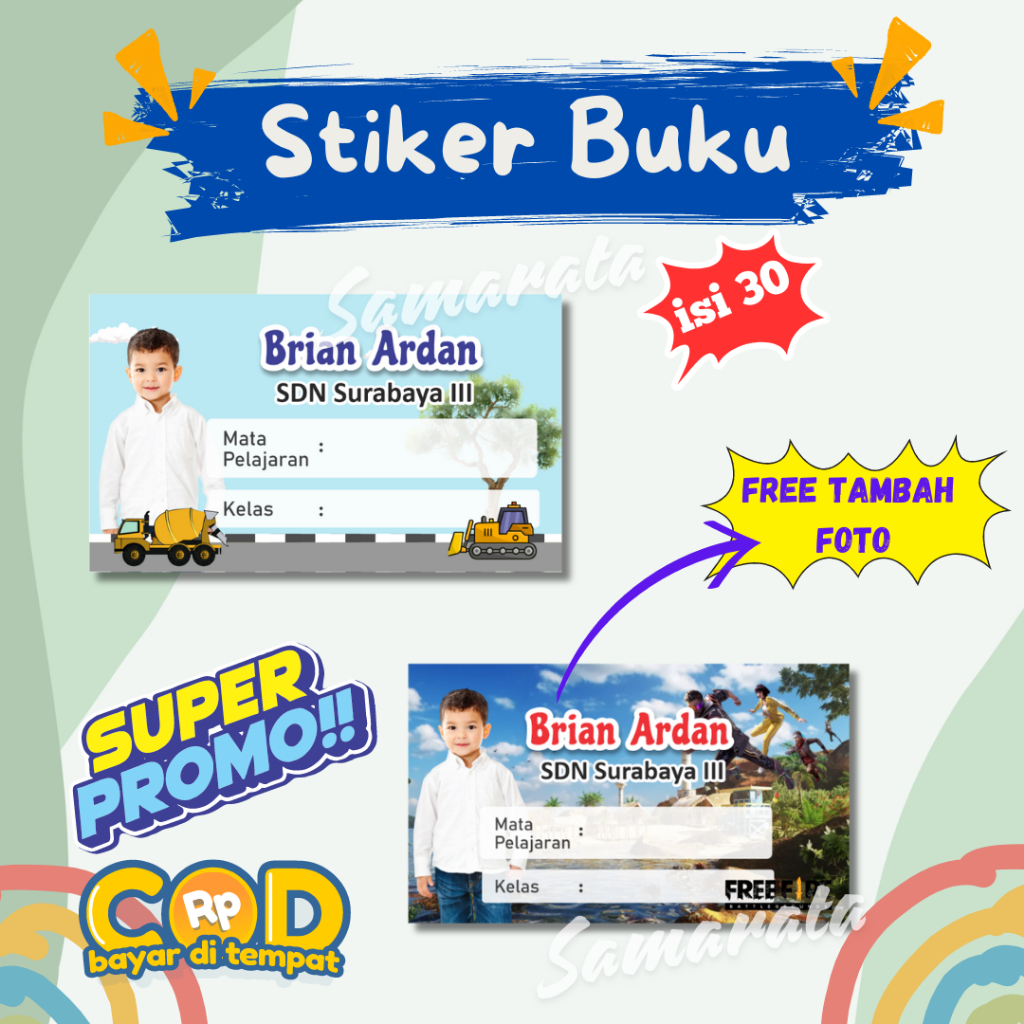 

Stiker Buku Mata Pelajaran Sekolah Anak Cowok Label Nama Anak Sekolah Stiker Foto Anak Laki Laki