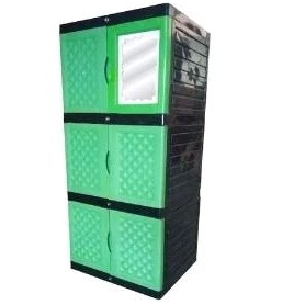 lemari pakaian / lemari plastik New Aquose Mini susun 3 + kaca