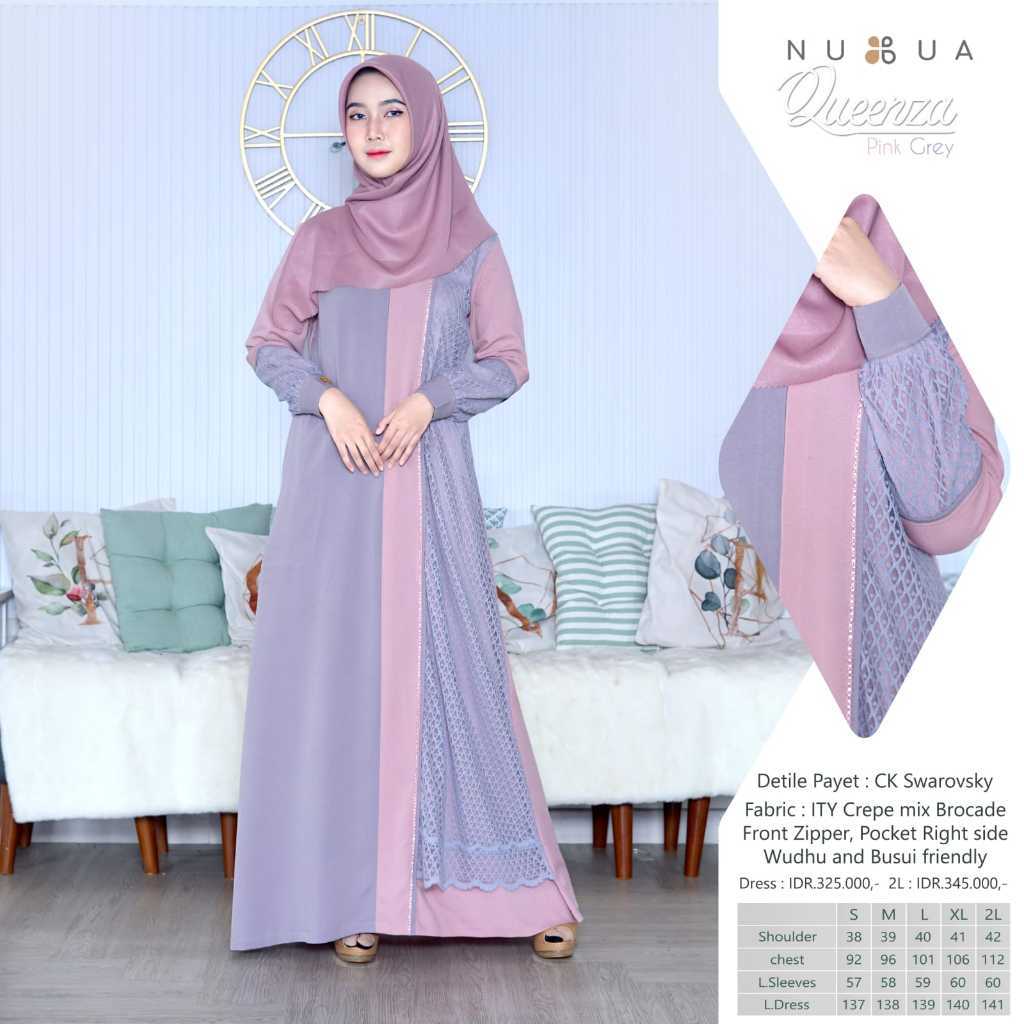 Gamis Queenza Nubua - Dress Fashion Muslim Wanita Busui Friendly