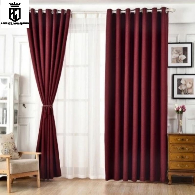 gorden jendela polos promo / gorden jendela polos embos semokrig