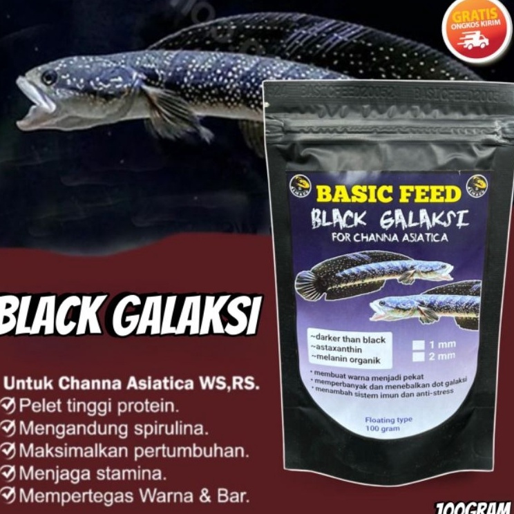 Baru Terjamin  COD pelet ikan asiatica ws  makanan ikan basic feed black galaxy for channa asiatica 