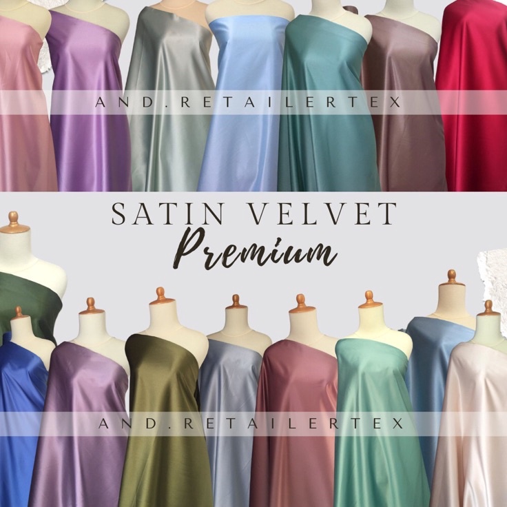 Pusat Pembelian  Bahan Kain Satin Velvet Premium Background Backdrop Foto Produk OOTD Estetik Warna 