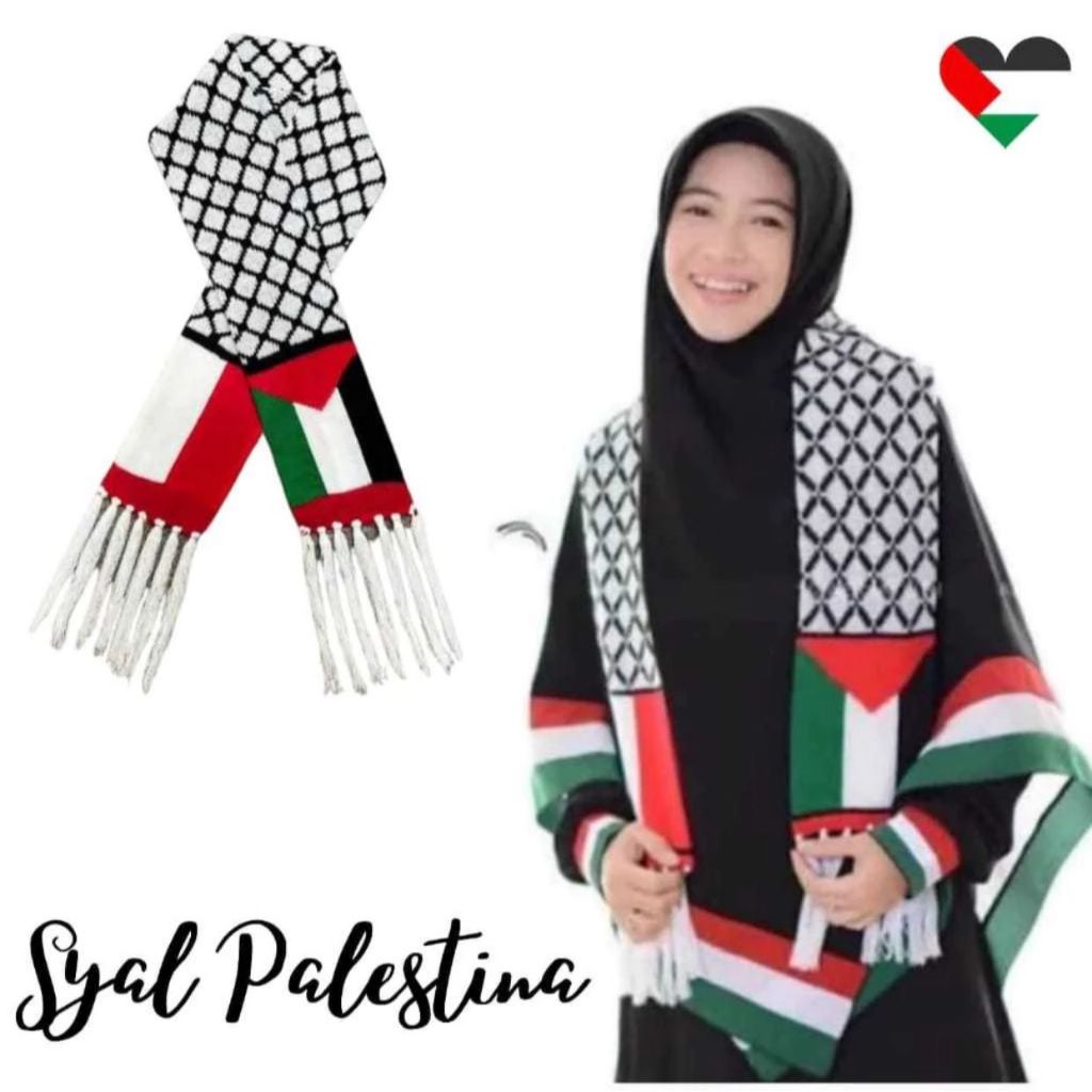 Syal Rajut Motif Palestine 2024 Syal Selendang Muslim Pria Dan Wanita Dewasa Kekinian Trend
