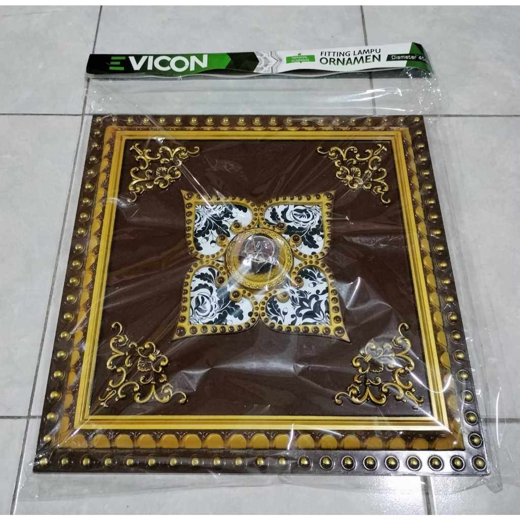 FITING decor 45 cm -FITTING hias besar ornamen LAMPU plafon PVC gypsum