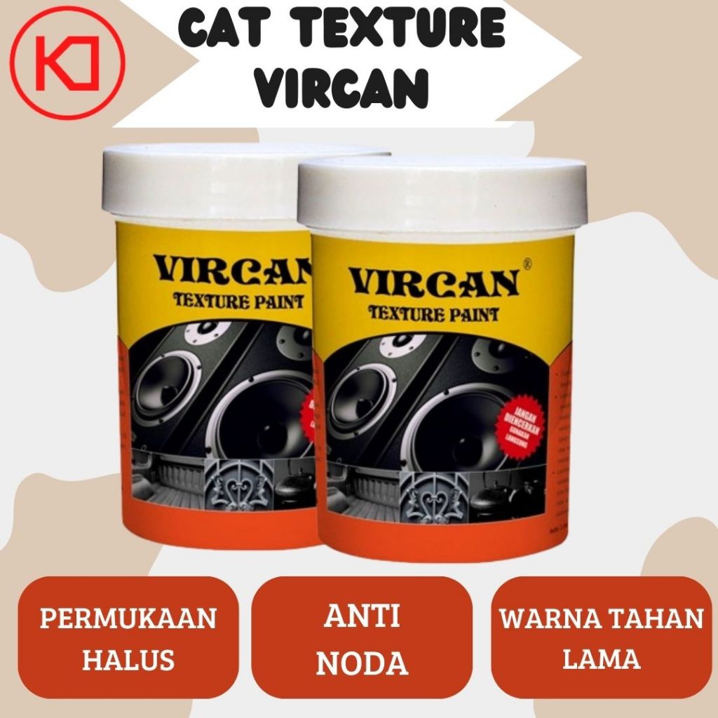Cat Tekstur VIRCAN Texture Paint Base BLACK Hitam Box Cat Speaker Vircan 1kg