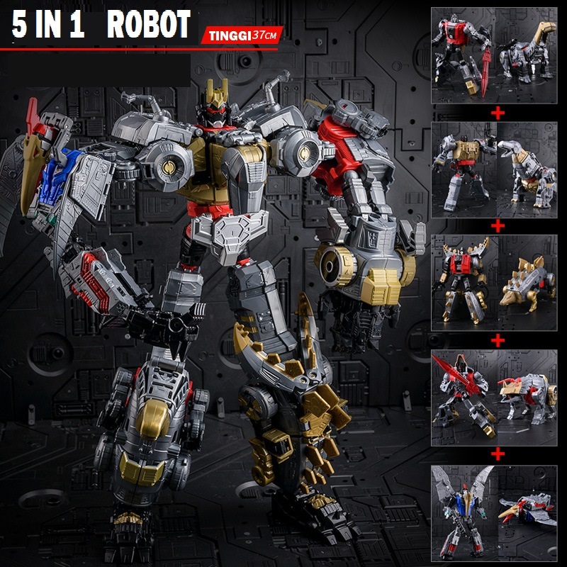 LIMITED STOCK - DIY 5 IN 1 ROBOT DINO 2034 - MAINAN ANAK COMBINER BIG ROBOT TRANSFORMERS POWER OPTIM