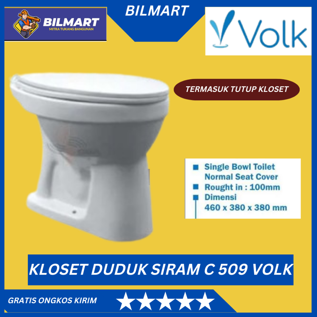 KLOSET DUDUK SIRAM C 509 VOLK PUTIH