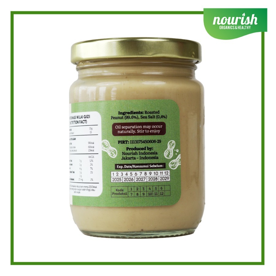 

QH Nourish Original Unsweetened Peanut Butter - 225 gr