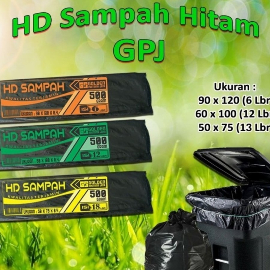 HD SAMPAH kantong sampah plastik hitam tipis