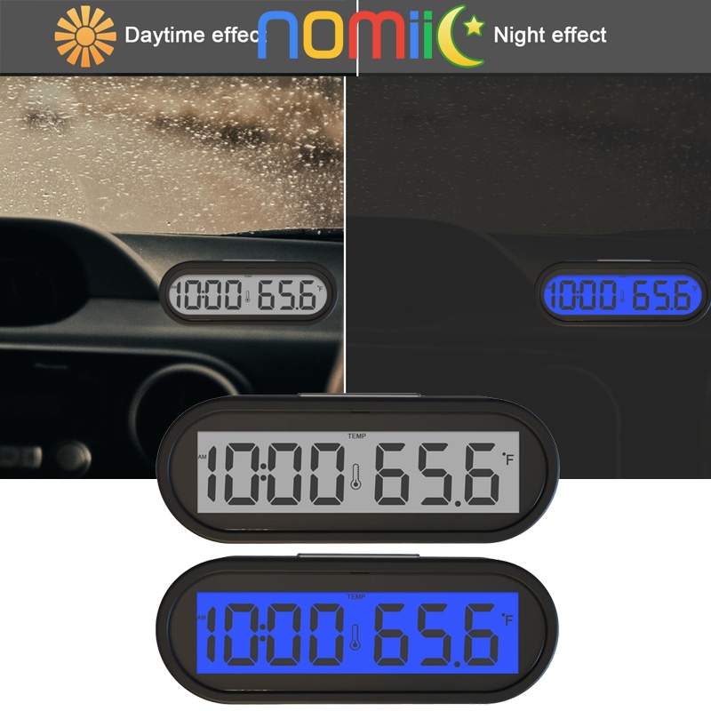 Jam Digital LED mobil Blacklight Biru Dengan Termometer Jam Termometer Mobil Digital Led New design
