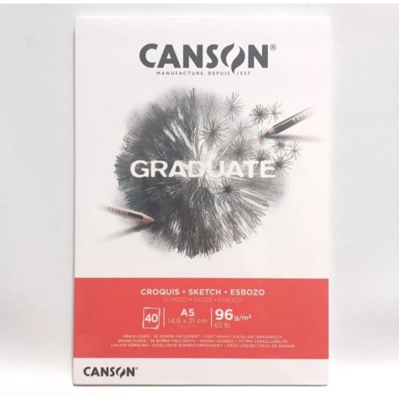 

Canson Graduate A5 Croquis Sketch 40 Sheets 96 Gsm
