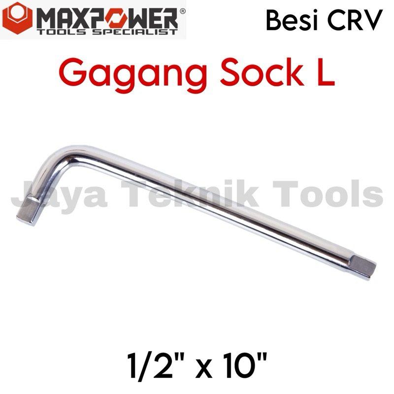Gagang Sok L Handle Maxpower Sock Socket CRV 1/2 x 10 inch square